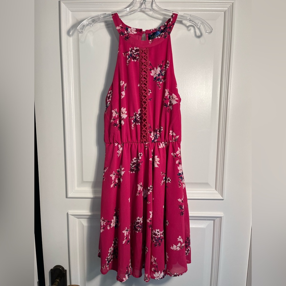 Blue Rain Francesca’s Hot Pink Floral Dress - Size Extra Small - EUC